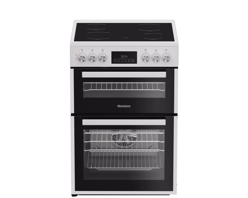 Blomberg HKRN651W 60cm Double Oven Electric Cooker with Vitroceramic Hob - White