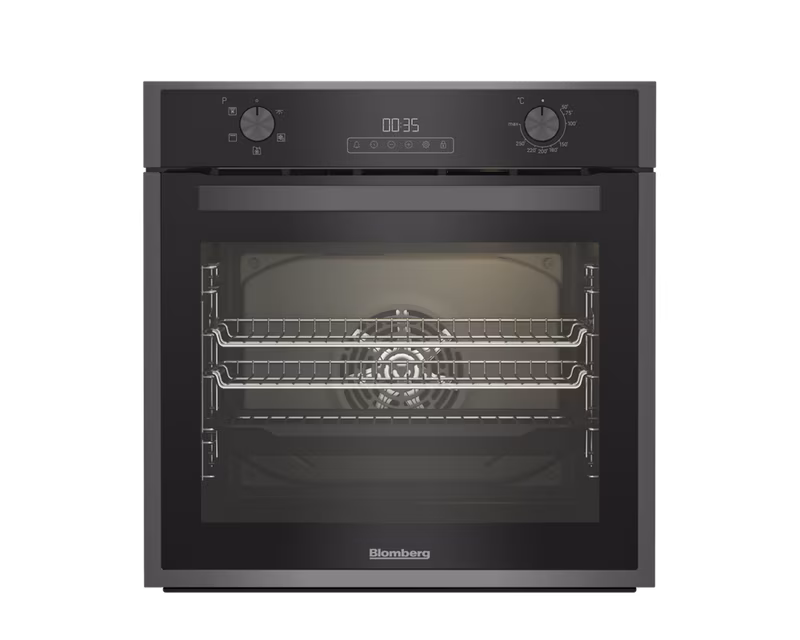 Blomberg ROEN9202DX 59.4cm Built In Single AeroChef Oven - Dark Steel