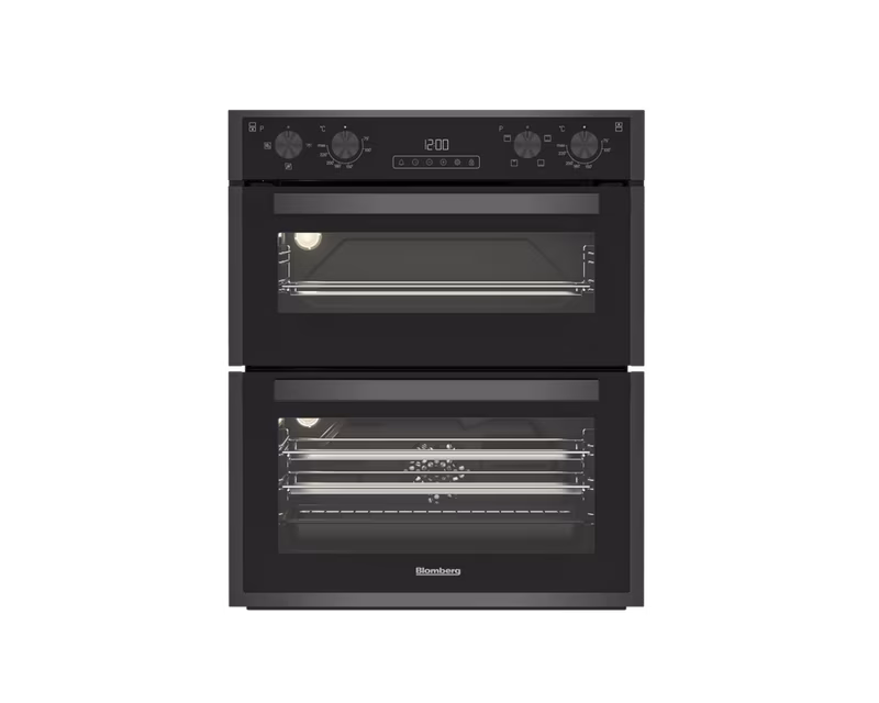 Blomberg ROTN9202DX 59.4cm Built-Under Electric Double Oven - Dark Steel
