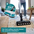 Bosch BCS71HYGGB Cordless 2 in 1 Vacuum and Mop, Unlimited 7 Aqua, White