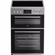 Beko EDC6731S 60cm Double Oven Electric Cooker with Vitroceramic Hob - Silver