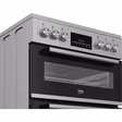 Beko EDC6731S 60cm Double Oven Electric Cooker with Vitroceramic Hob - Silver