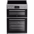 Beko EDC6731S 60cm Double Oven Electric Cooker with Vitroceramic Hob - Silver