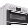 Beko EDC6731W 60cm Double Oven Electric Cooker with Vitroceramic Hob - White