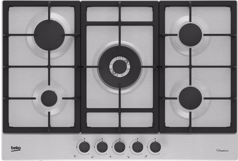 Beko HIAW75225SXE 75cm Gas Hob with Front Knob Controls - Stainless Steel 