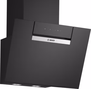 Bosch DWK67FN60B Series 4, Wall-mounted cooker hood, 60 cm, clear glass black printed, Black