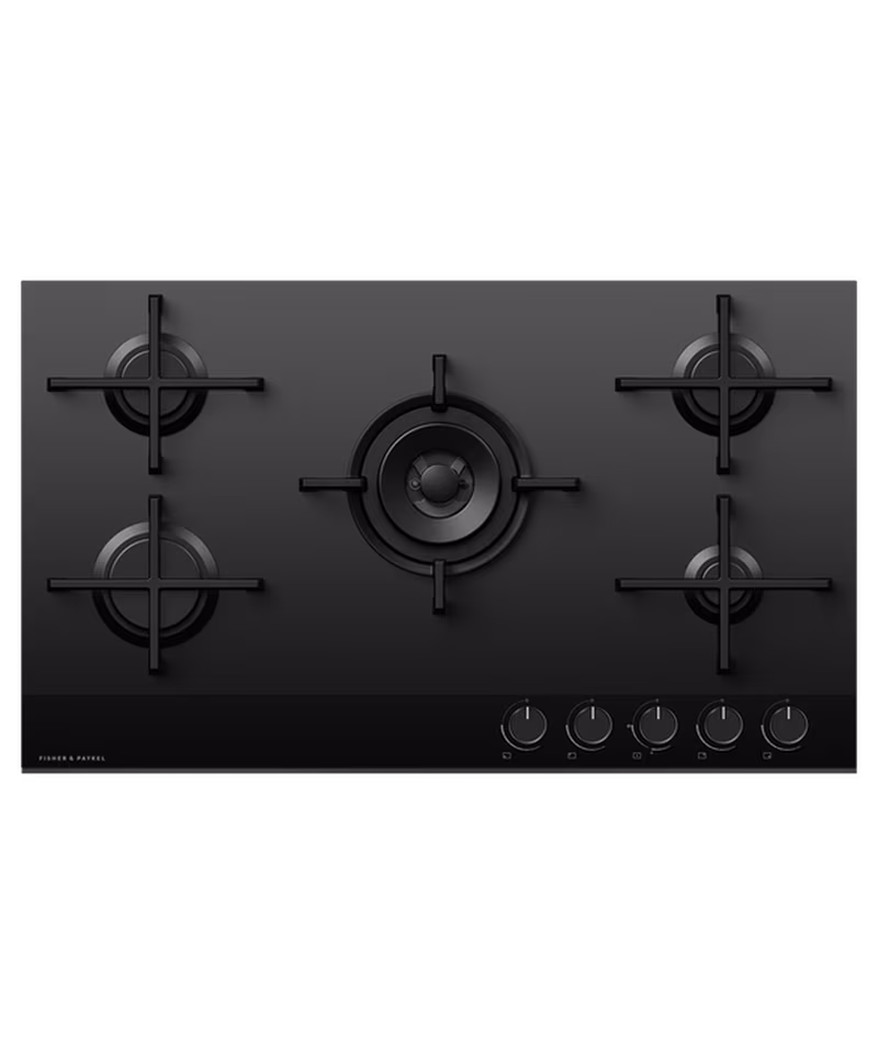 Fisher & Paykel CG905DLPGB4 90cm 5 Burner Gas Hob - Black Glass