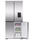 Fisher & Paykel RF500QNUX1 79cm Wifi Connected Plumbed Quad Door Frost Free Fridge Freezer - Stainless Steel