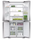 Fisher & Paykel RF500QNUX1 79cm Wifi Connected Plumbed Quad Door Frost Free Fridge Freezer - Stainless Steel