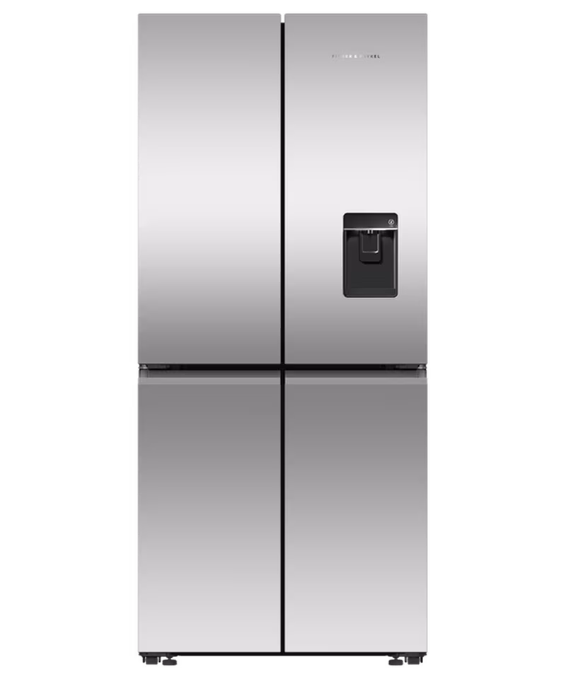 Fisher & Paykel RF500QNUX1 79cm Wifi Connected Plumbed Quad Door Frost Free Fridge Freezer - Stainless Steel