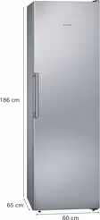 Siemens GS36NVIEPG iQ300, Free-standing freezer, 186 x 60 cm, Stainless steel