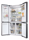 Haier HCR5919EHMB 90cm 60/40 Frost Free American Fridge Freezer - Brushed Black