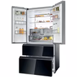 Haier HFR79F19DFGB  No Frost Multi-Door Fridge Freezer - Glass Inox Look