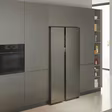 Haier HSR5918DNMP 90.5cm 70/30 Frost Free Fridge Freezer - Pt. Inox