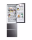 Haier HTW5618EWMP 59.5cm 60/40 Frost Free Fridge Freezer - Dark Inox