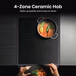 Hisense HDCEC5C10B 50cm Double Oven Electric Cooker with Ceramic Hob - Black