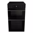 Hisense HDCEC5C10B 50cm Double Oven Electric Cooker with Ceramic Hob - Black