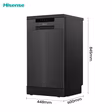 Hisense HS523E15BUK Slimline Dishwasher - Black - 10 Place Settings
