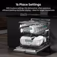 Hisense HV16AUK Full-Size Fully Integrated Dishwasher - 16 Place Settings