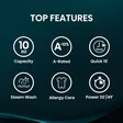Hisense WF1Q1041BW 10kg 1400 Spin, Steam Washing Machine - White