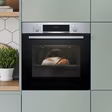 Bosch HQA534BS3B Series 4, Built-in oven with added steam function, 60 x 60 cm, Stainless steel
