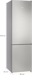 Siemens KG39NVIBG iQ300, Free-standing fridge-freezer with freezer at bottom, 203 x 60 cm, Stainless steel