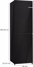 Bosch KGN27NBEAG Series 2, Free-standing fridge-freezer with freezer at bottom, 182.4 x 55 cm, Black