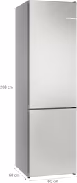 Bosch KGN392LAGG Series 4, Free-standing fridge-freezer with freezer at bottom, 203 x 60 cm, Stainless steel look