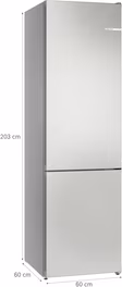 Bosch KGN392LDFG Series 4, Free-standing fridge-freezer with freezer at bottom, 203 x 60 cm, Stainless steel look