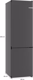 Bosch KGN39OCAFG Series 4, Free-standing fridge-freezer with freezer at bottom, 203 x 60 cm, Cast Iron, Green Collection, Total No Frost