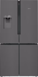 NEFF KM3963XE0 N 70, Multi Door American Fridge Freezer, 183 x 90.5 cm, Brushed black steel anti-fingerprint, Total No Frost
