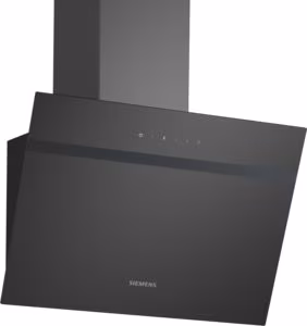 Siemens LC65KDK60B iQ100, Wall-mounted cooker hood, 60 cm, clear glass black printed, Black