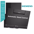 Siemens LC67KFN60B iQ300, Wall-mounted cooker hood, 60 cm, clear glass black printed, Black