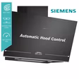 Siemens LC91KLT60B iQ700, Wall-mounted cooker hood, 90 cm, clear glass black printed, Black