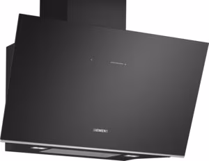 Siemens LC91KLT60B iQ700, Wall-mounted cooker hood, 90 cm, clear glass black printed, Black