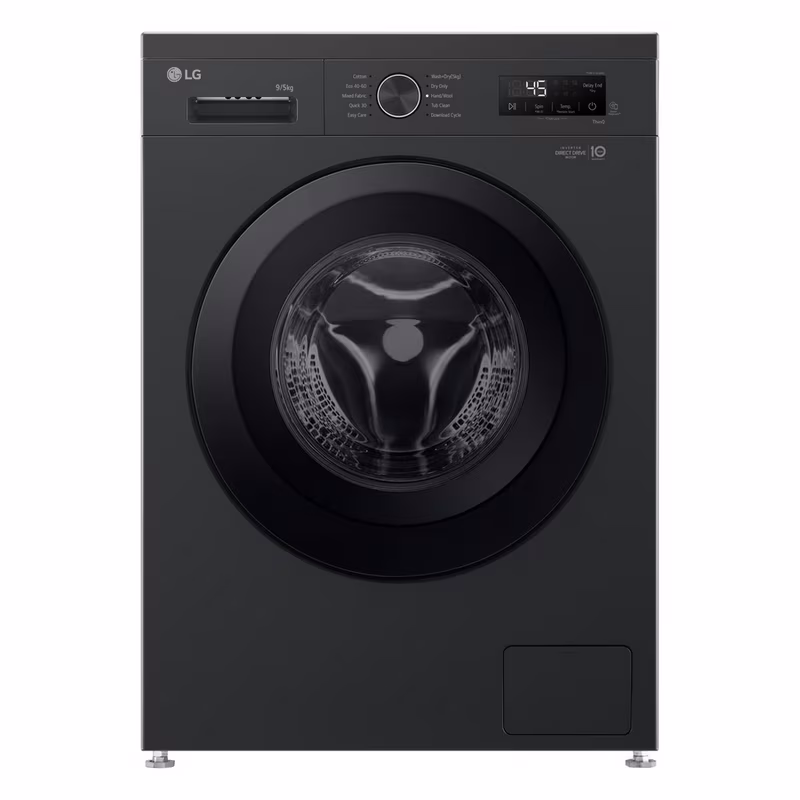 LG W4X1095NNK 9kg/5kg 1400 Spin Washer Dryer - Gloss Black