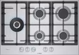 Bosch PCS7A5I90 Series 6, Gas hob, 75 cm, Stainless steel