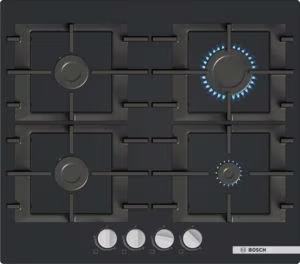 Bosch PNP6B6K40 Series 4, Gas hob, 60 cm, Tempered glass, Black