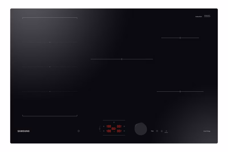 Samsung NZ85C6058FK/U1 Slim Fit 80cm 5 Burner Induction Hob with Flex Zone Plus - Black