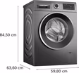 Bosch WGG244ZCGB Series 6, Washing machine, front loader, 9 kg, max. 1400 rpm, Cast iron grey