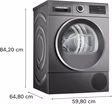 Bosch WQG245R2GB Series 6, Heat pump tumble dryer, 9 kg, Cast iron grey