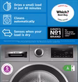 Bosch WQG245R2GB Series 6, Heat pump tumble dryer, 9 kg, Cast iron grey