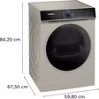 Siemens WR47B2CSGB iQ700, Heat pump tumble dryer, 9 kg, Silver inox