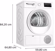 Bosch WTH85225GB Series 4, Heat pump tumble dryer, 8 kg