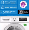 Bosch WTH85226GB Series 4, Heat pump tumble dryer, 8 kg