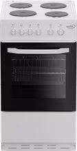 Zenith ZE503W 50cm Electric Single Oven with solid plate - hob White