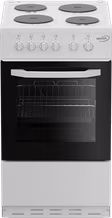 Zenith ZE503W 50cm Electric Single Oven with solid plate - hob White